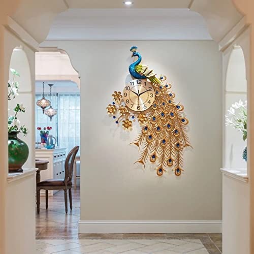 Standing Peacock Metal Wall clock