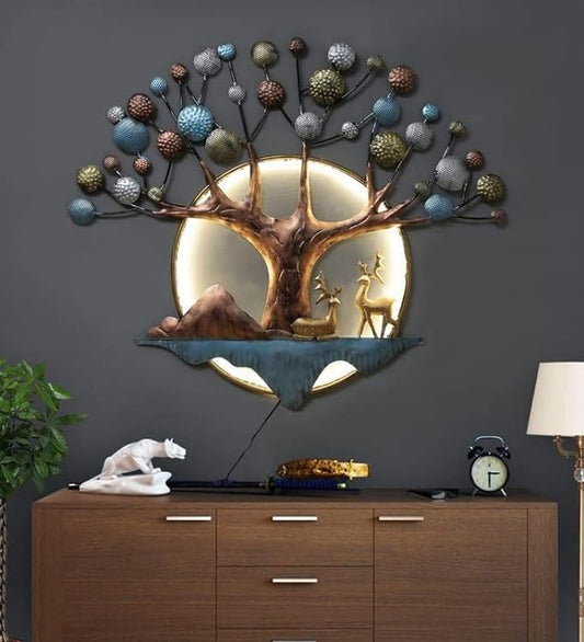 Tree with LED Moon light wall decor