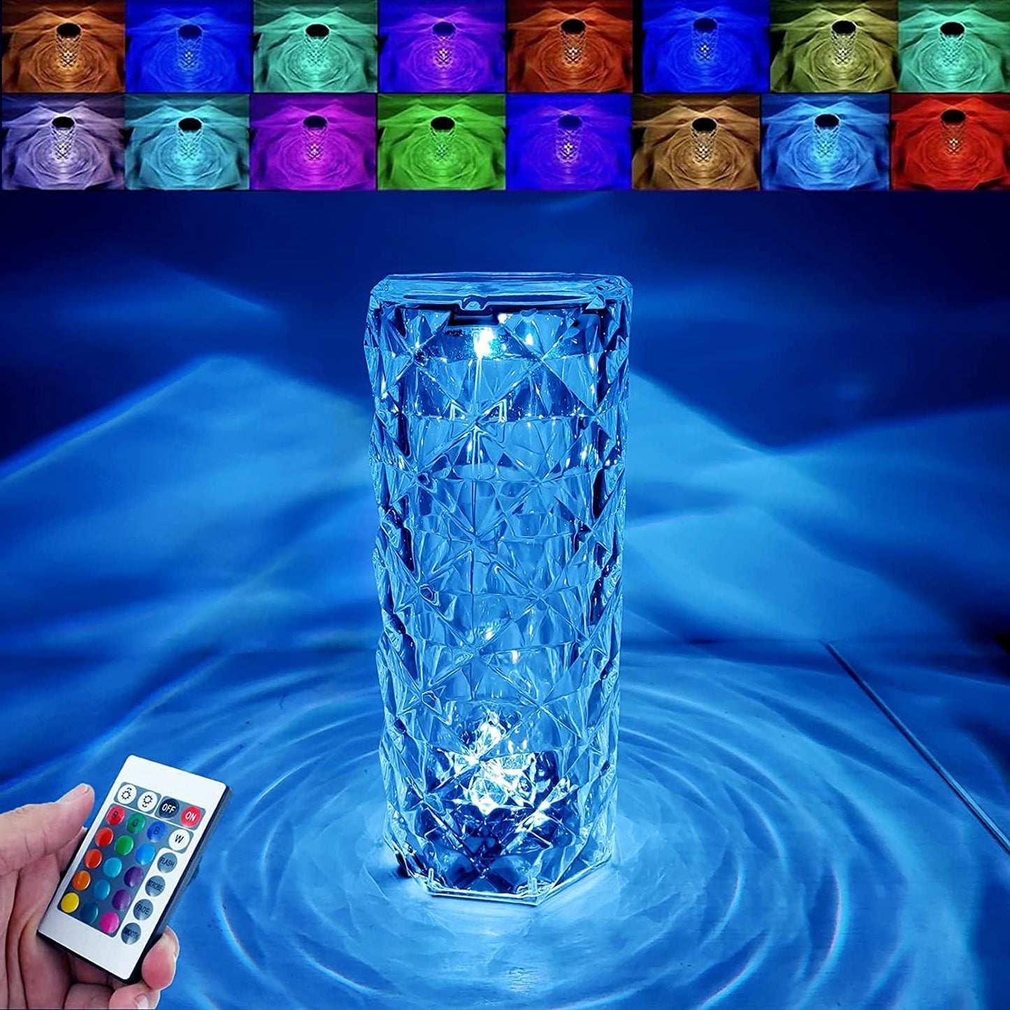 Crystal LED Lamp with USB Charging