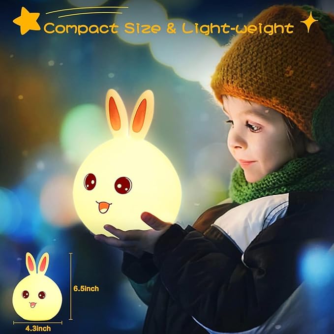 Big Face Rabbit Silicone Night Light