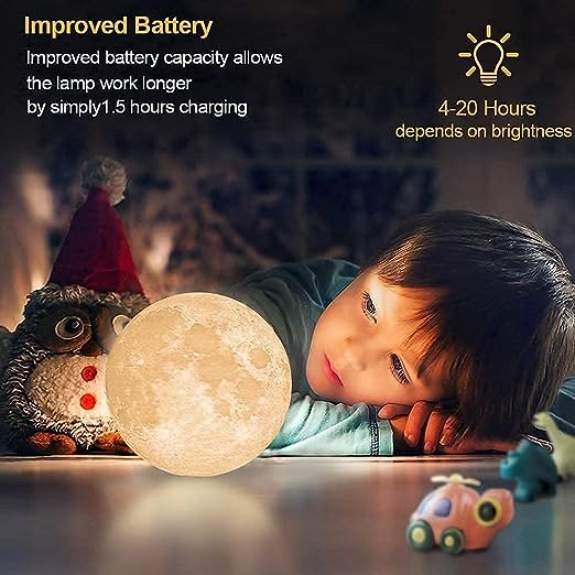 3D Moon Lamp 7 Colour Changeable Sensor Night Light