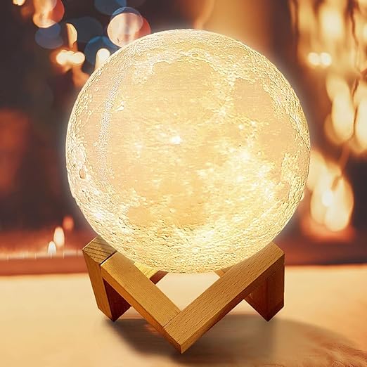 3D Moon Lamp 7 Colour Changeable Sensor Night Light