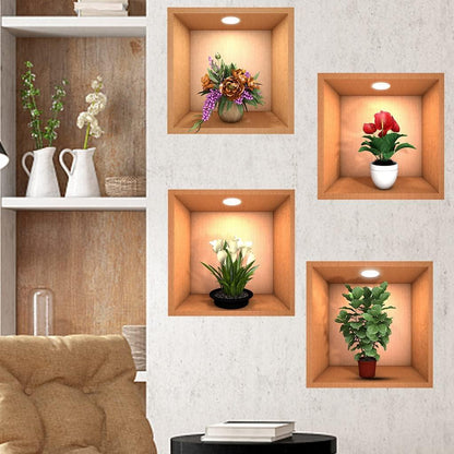 Plant Potted 3D Wall Stickers