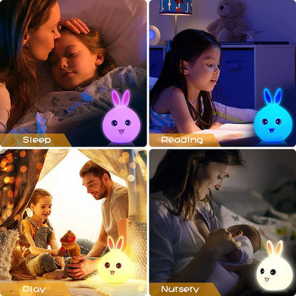 Big Face Rabbit Silicone Night Light