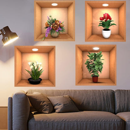 Plant Potted 3D Wall Stickers