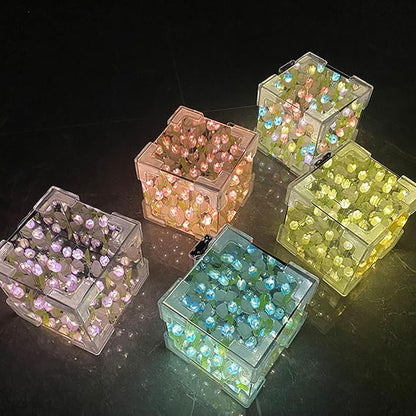 DIY Glass Tulip Mirror Cube Lamp