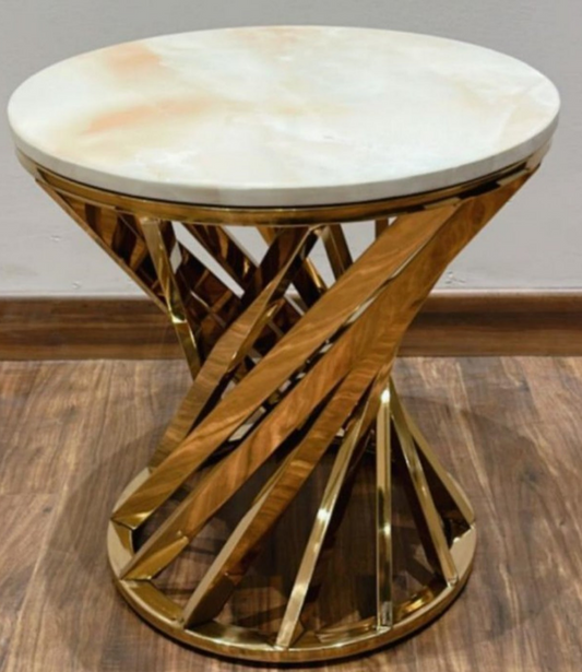 LuxeMarble Metal Round Table