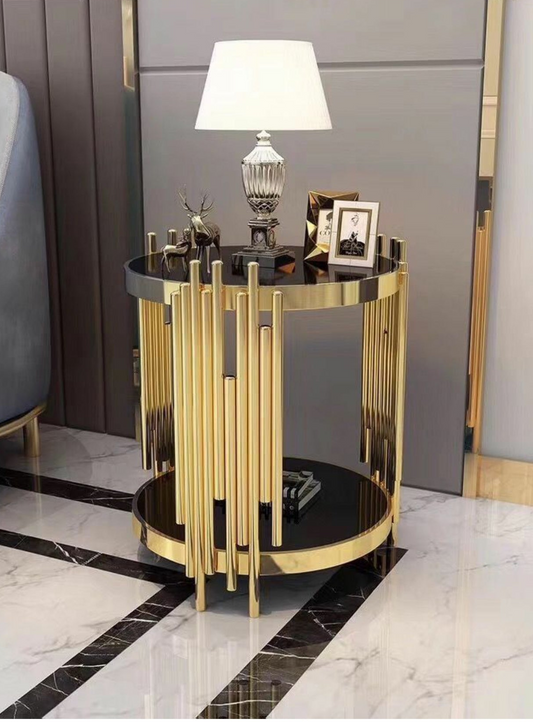 BlackGold Fusion Metal Side Table