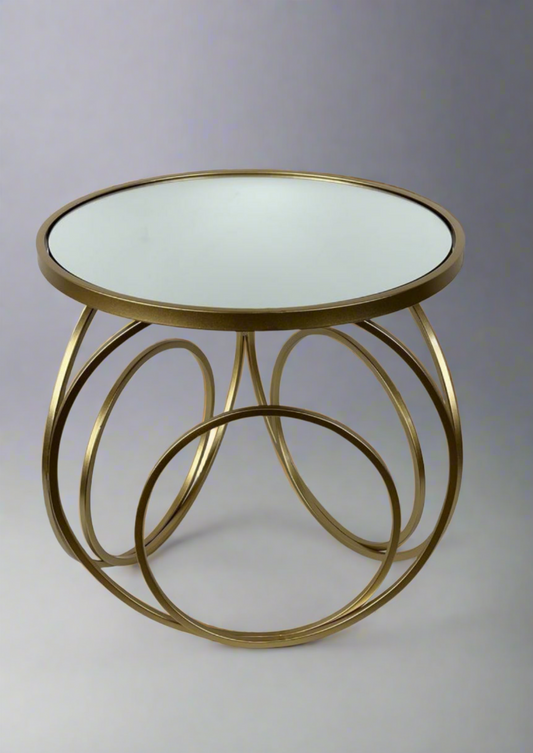 Circular Elegance Gold Metal Coffee Table